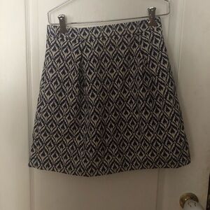 J. Crew Blue and White A-Line Skirt (with pockets!)